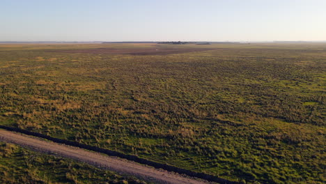 Luftaufnahme-Eines-Offenen-Feldes-Mit-Kilometerlangen-üppigen-Grünflächen