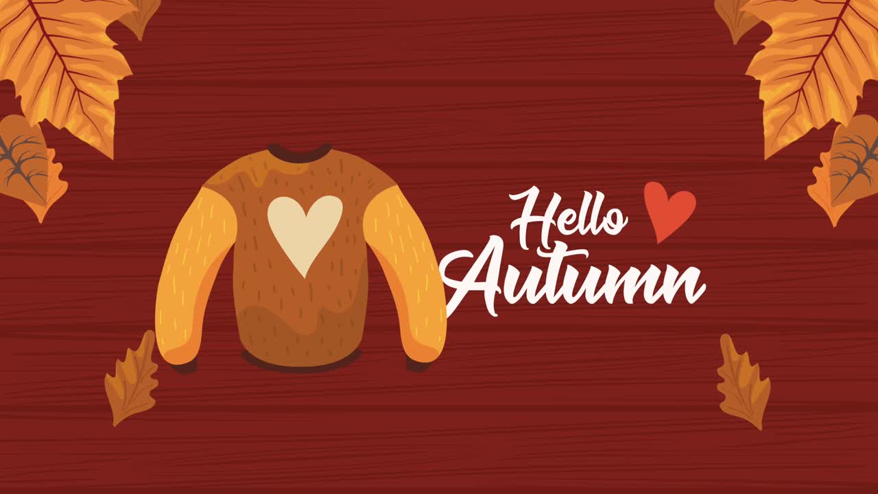 hello autumn lettering with