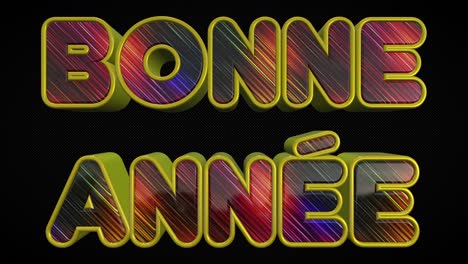 bonne annee 3d shiny and colorful text