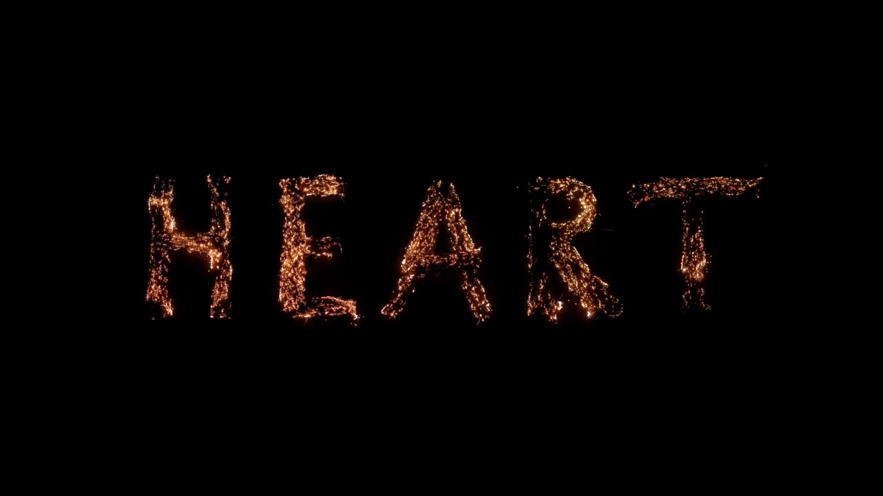 palabra que quema el corazón. lana de acero ardiendo sobre un fondo transparente. hermosa combustión