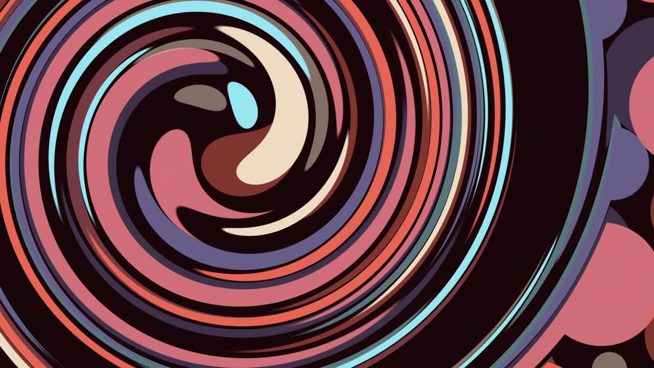 Abstract Spiral shape variety colors seamless loop rotation animation background. Motion dynamic animated colorful joyful cool nice video footage for looping abstract background.