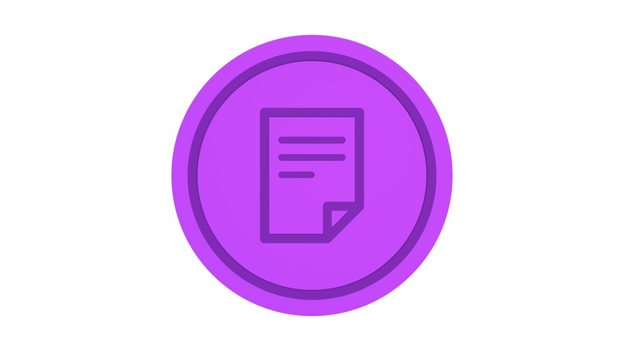 el icono del documento 3d. color púrpura. canal alfa