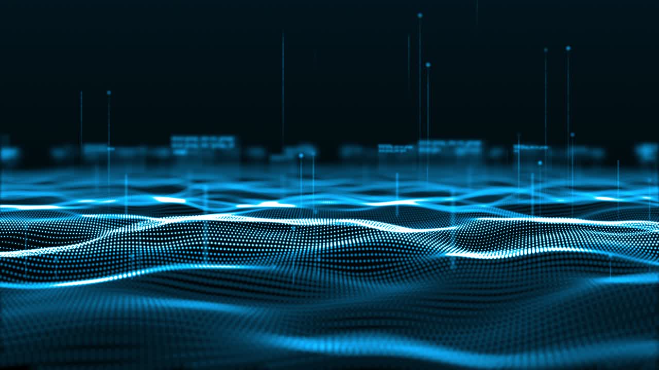 motion graphic di ondata blu glowing concetto di tecnologia sfondi astratti