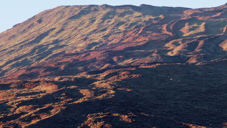 Solidified-lava-on-the-slopes-of-the-Teide-volcano-on-the-island-of-Tenerife,-Canary-Islands,-Spain