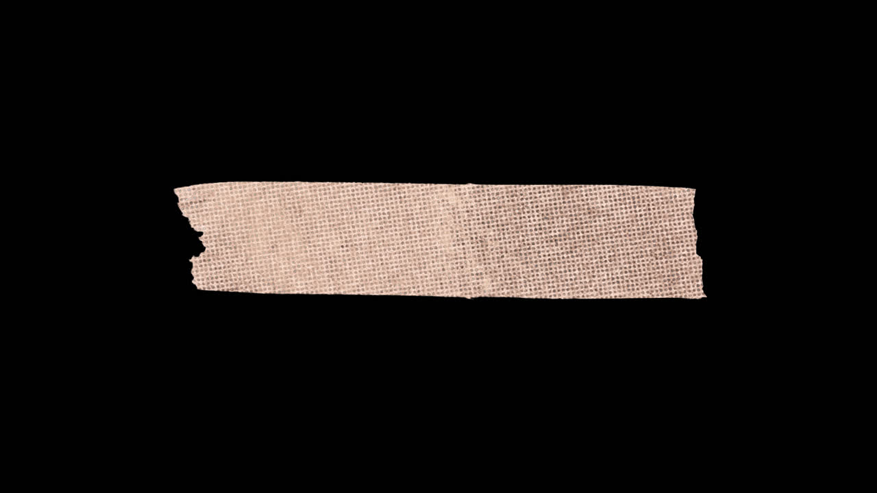 Beige Textured Tape Wiggling on Black Background