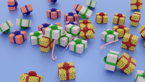 caídas de cajas de regalos de navidad