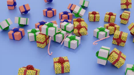 falling christmas gift boxes