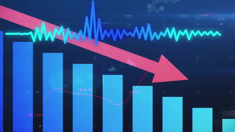 animación del procesamiento de datos financieros sobre un fondo negro