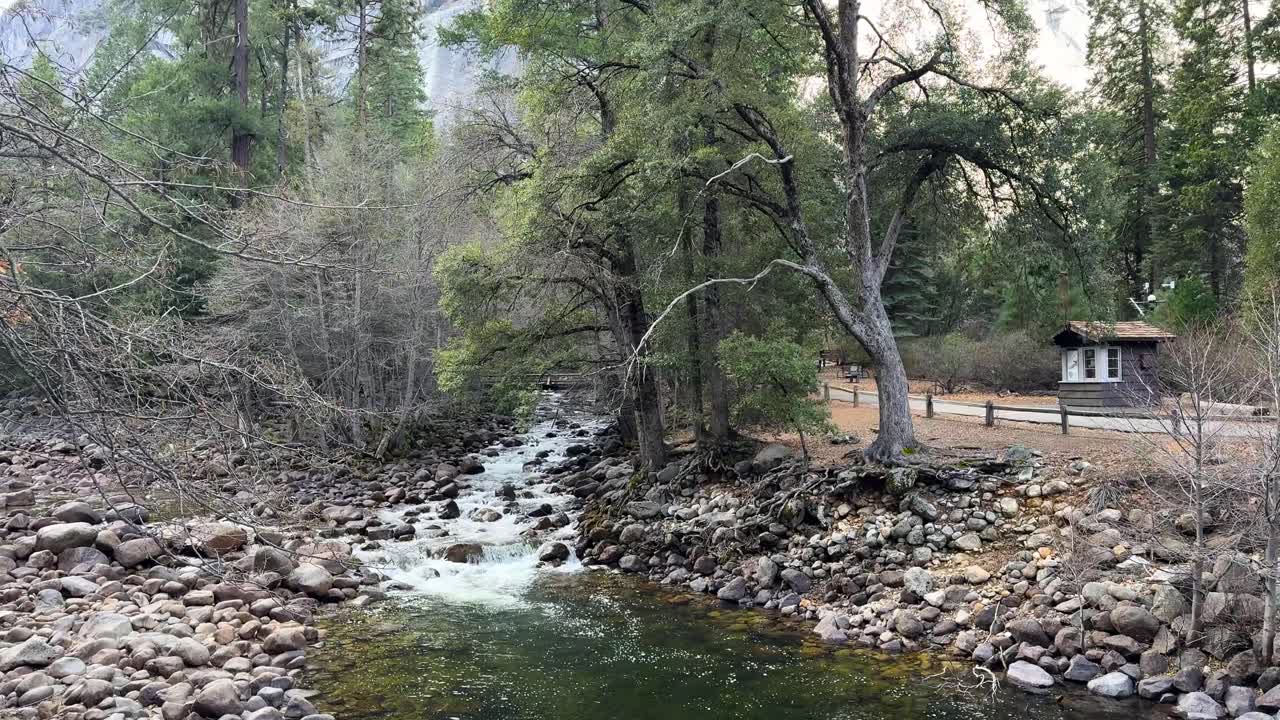 bottom of the John Muir Trail in Yosemite National Park TILT UP