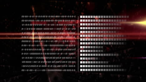 animación del procesamiento de datos a través de la computación de codificación binaria