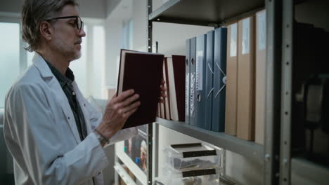 scientist reading in a lab