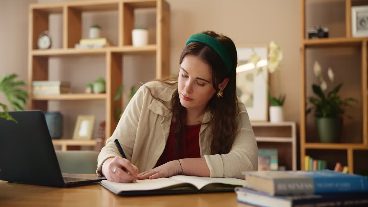Woman Studying at Home