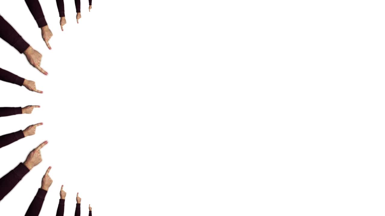 색과 초록색에 지표손가락을 올린 사람의 손