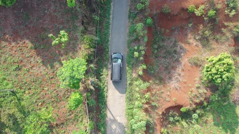 aerial view of rural area with houses and trees