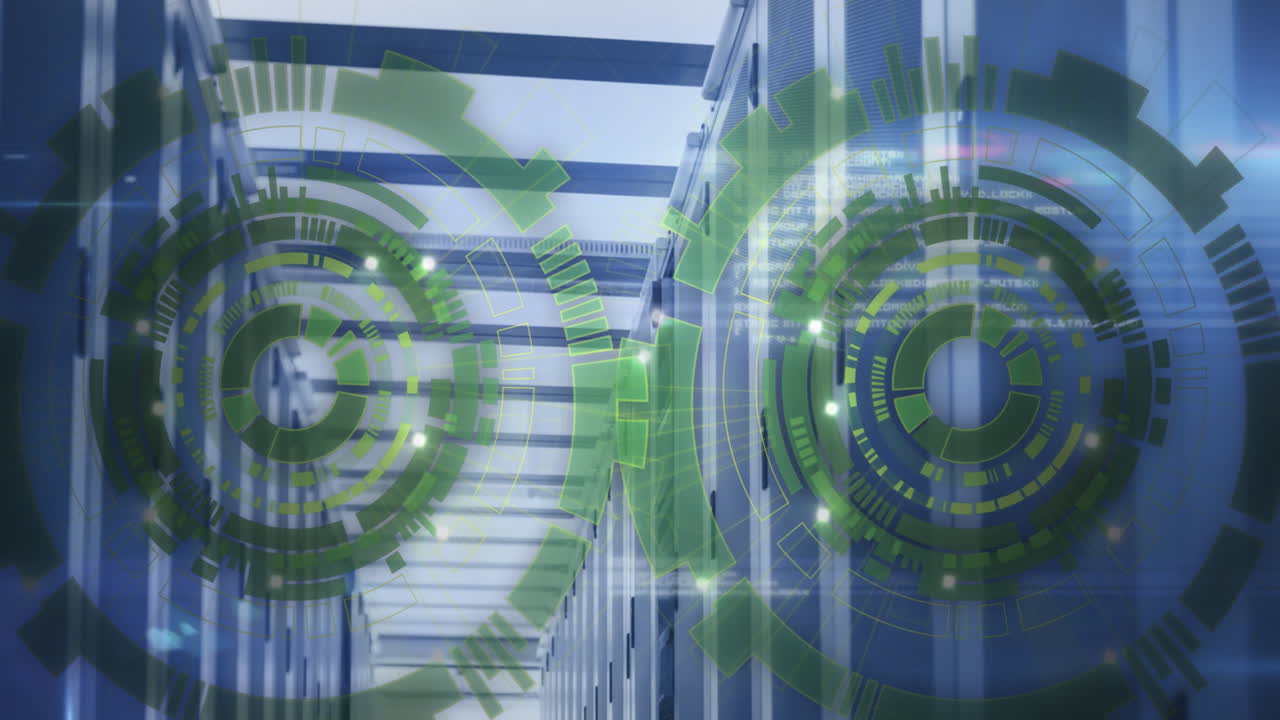 데이터 서버 방을 통해 로딩 서클과 컴퓨터 언어의 애니메이션