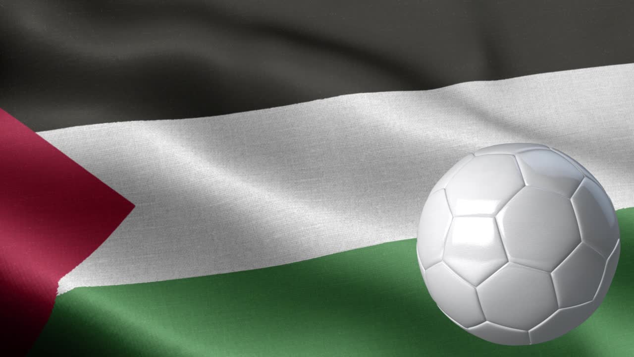 팔레스타인 발과 축구공 - 팔레스타인의 발 높은 세부 사항 - 국가 발 팔레스타인은 파동 패턴 loopable 요소