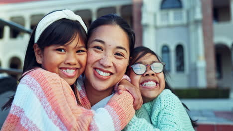 happy, face and teacher with children