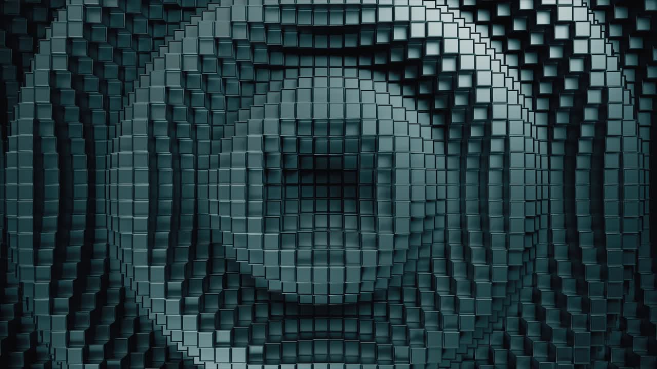 superficie cúbica plástica oscura en movimiento de onda