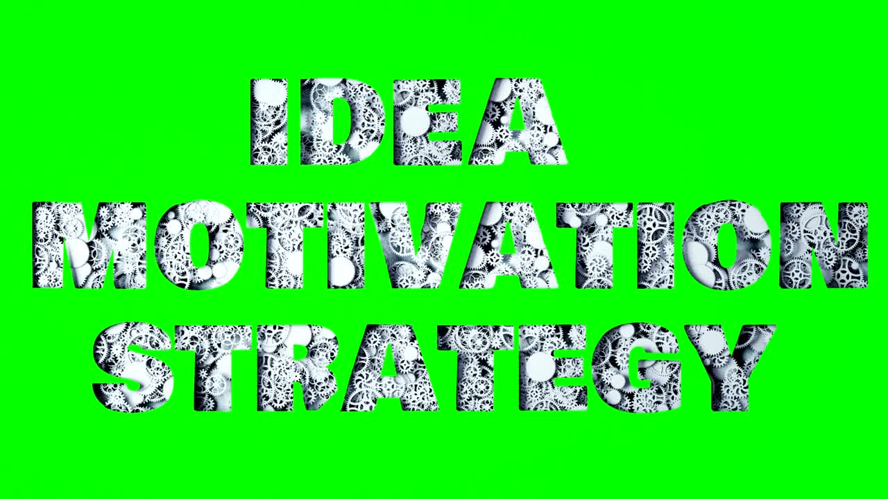 idea, motivación, estrategia de engranajes. animación plana realista en 4k.