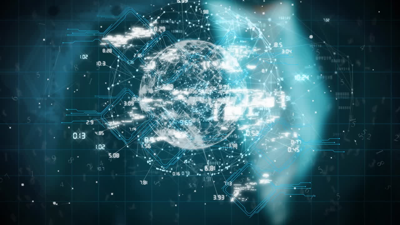 Animation of data processing over globe