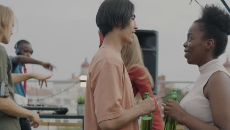 rooftop party with friends