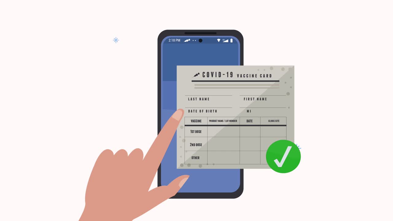 pasaporte de vacunación digital en el teléfono inteligente