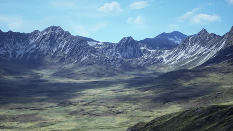 mountain landscape with snow-capped peaks