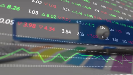 animación del procesamiento de datos financieros sobre archivos