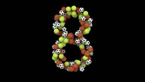 sports ball themed font  number 8