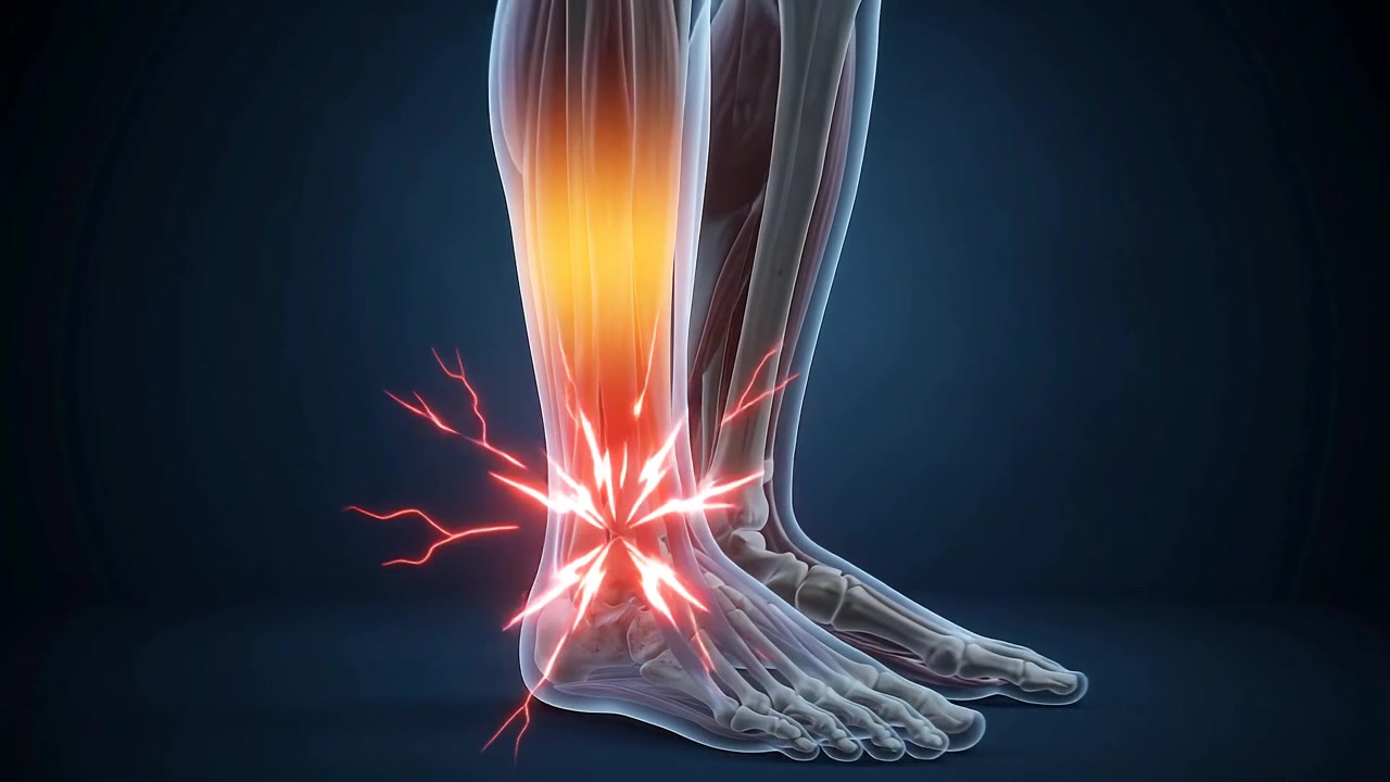 Medicinsk animation af ankelsmerter og inflammation
