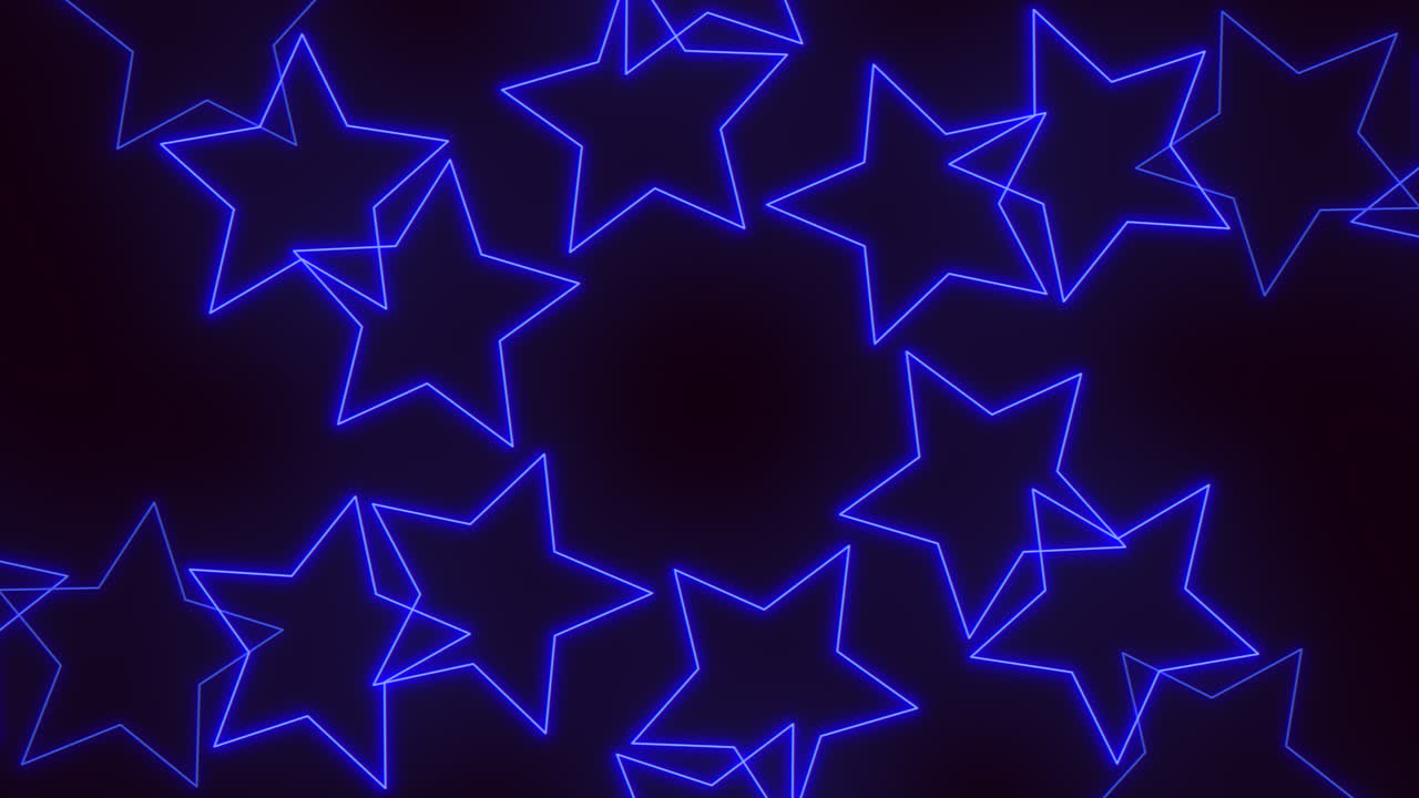 patrón abstracto de estrellas azules de neón y láser