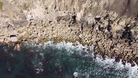 Rocky Shoreline With Waves Crashing into Shore in São Martinho do Porto, Portugal