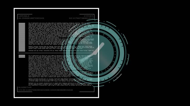 HUD with teal radial clock appearing in black void, text updating, bar filling, showing countdown