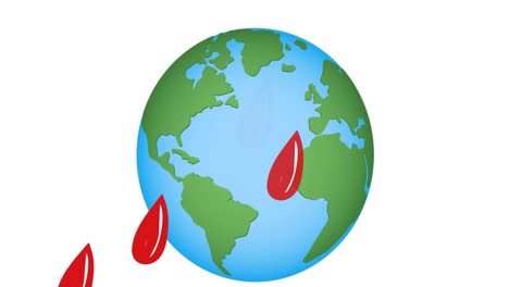 animation of drops of blood over glob