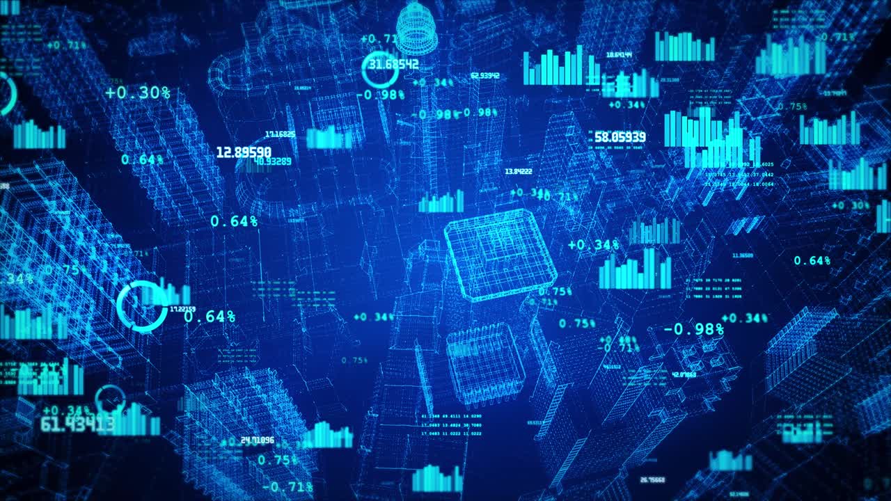 4K 3D Wireless communication network with Cloud Computing Cloud Services Loop Background