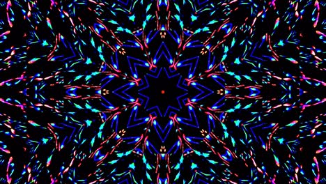 abstract caleidoscopio brillante hermosa línea roja azul movimiento suave con movimiento de luz brillante