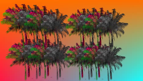 colorful palm trees 4k