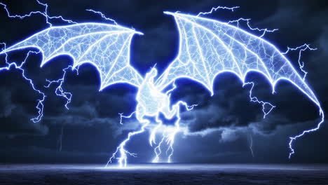 electric dragon in a storm