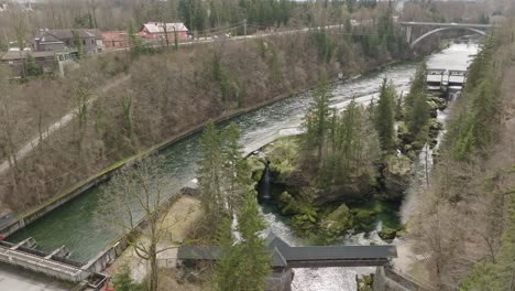 Establishing-shot-of-Traunfall-Austria