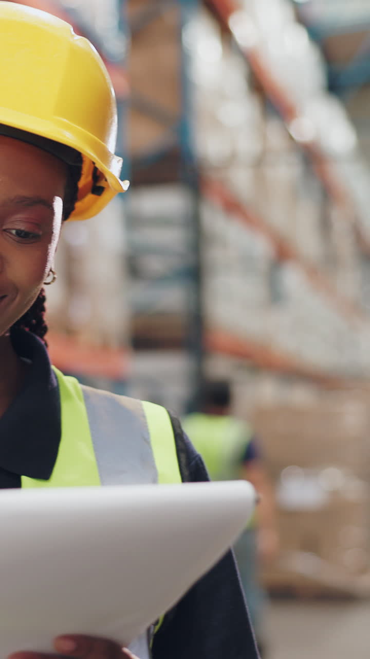 Warehouse worker taking inventory
