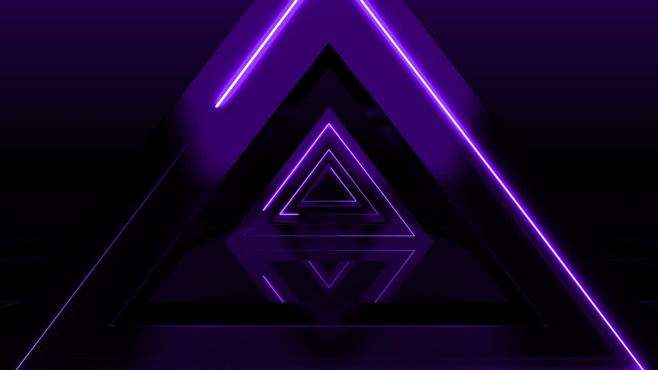 Purple 3d animation abstract loop futuristic triangle tunnel