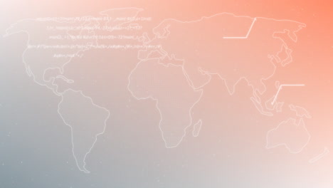 animation of world map over pink background