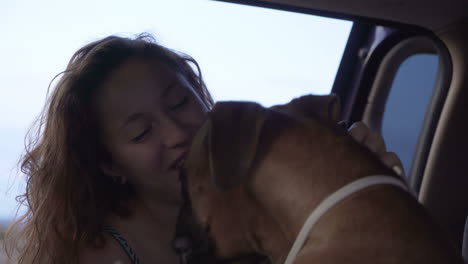 woman with her dog