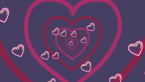 Animation-of-red-hearts-icons-floating-on-blue-background
