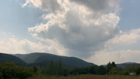 Beautiful-Scenery-of-High-Tatry-Mountain-and-Clouds-in-Slovakia---Time-Lapse-shot