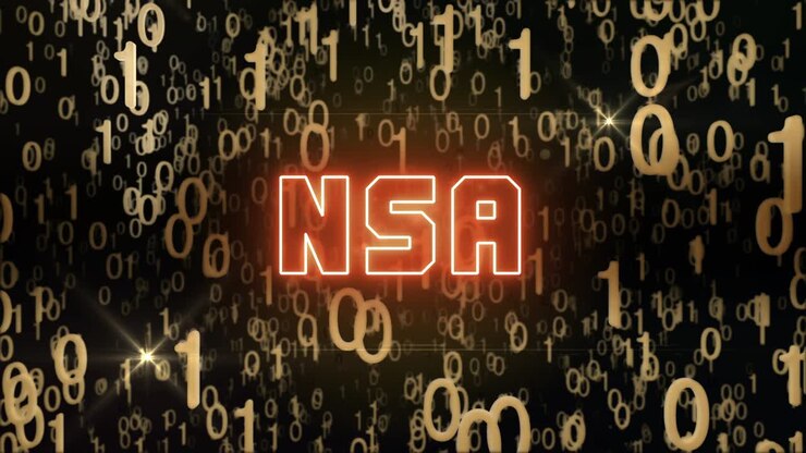 Gylden NSA-koncept med digital kode