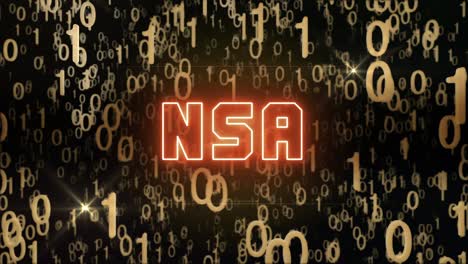 golden nsa concept with digital code