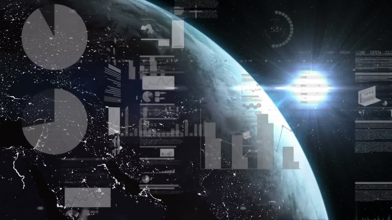 animación de las estadísticas y el procesamiento de datos en todo el mundo