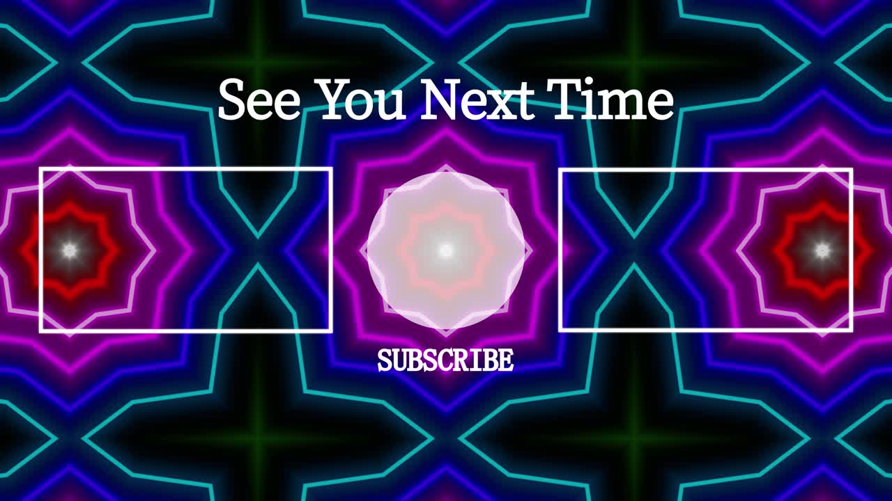 네온 표지판 패턴 엔드 카드 엔딩 스크린 모션 그래픽