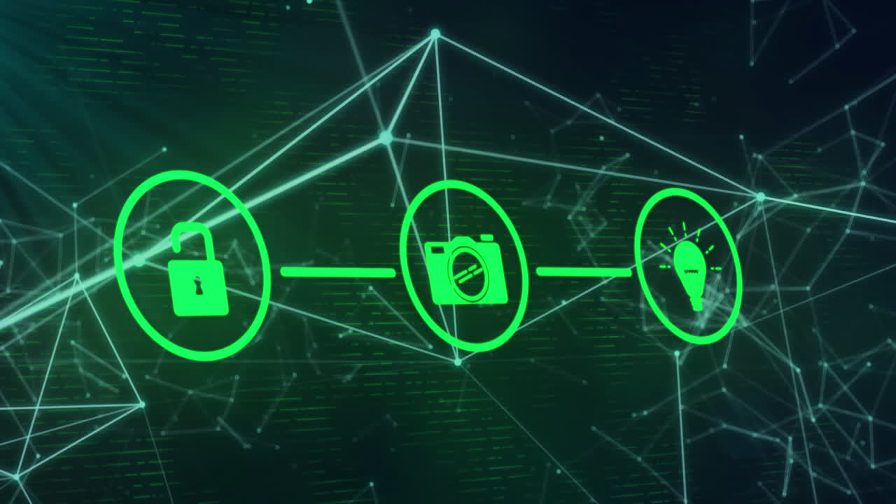 아이콘의 애니메이션, 데이터 처리 및 연결 네트워크